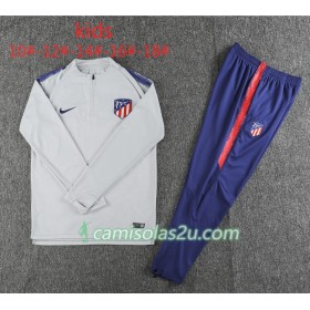 Atlético Madrid Criança Sweat de Treino Conjunto Cinza Branco 2018/19